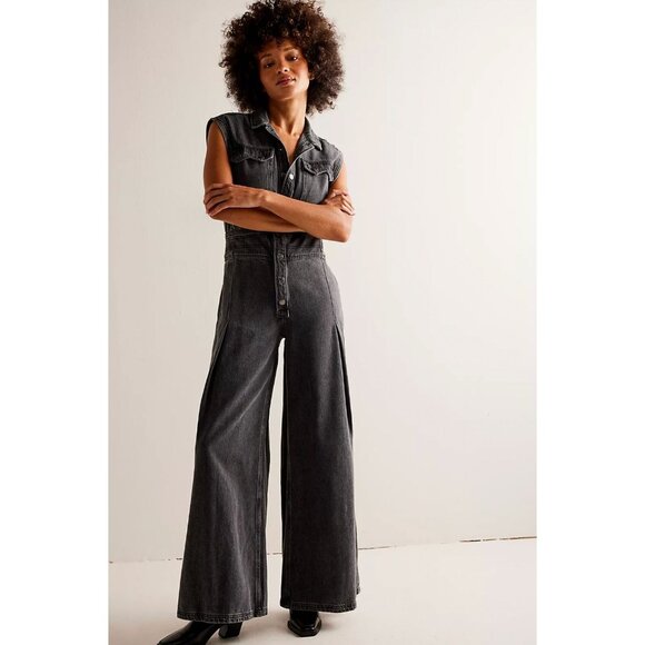 Free People CRVY Badlands Coverall In Black Size 14